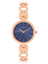 Women's Blue Metal Round Analogue Watch