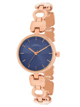 Women's Blue Metal Round Analogue Watch