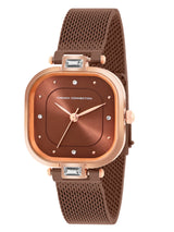 Women's Brown Metal Square Analogue Watch