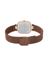 Women's Brown Metal Square Analogue Watch