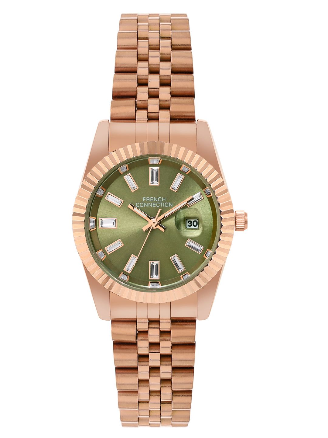Women's Green Alloy Round Analogue Watch