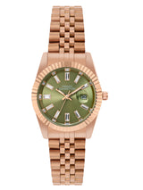 Women's Green Alloy Round Analogue Watch