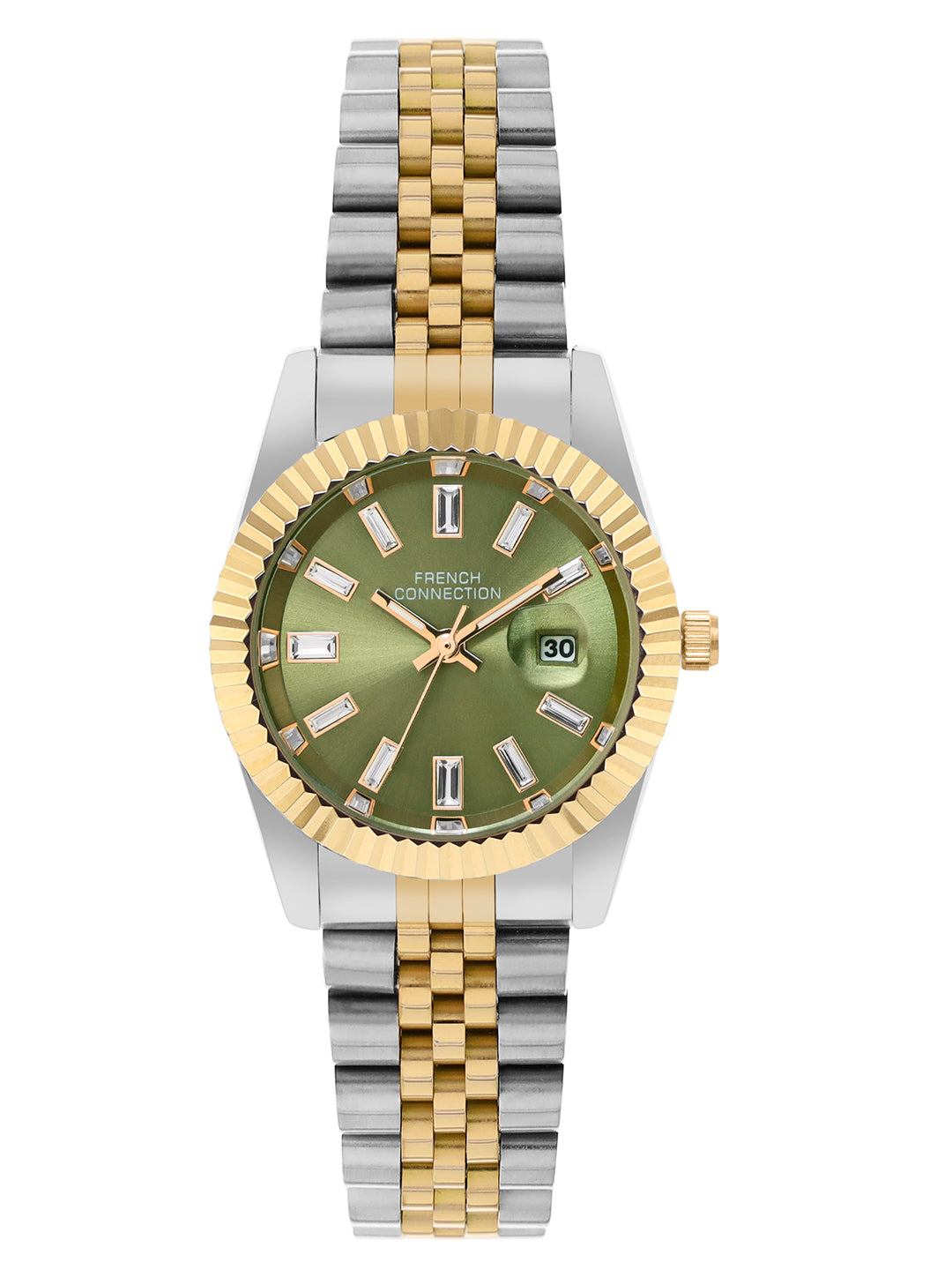 Women's Green Alloy Round Analogue Watch