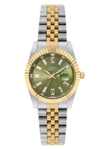 Women's Green Alloy Round Analogue Watch