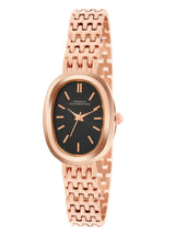 Women's Black Metal Oval Analogue Watch