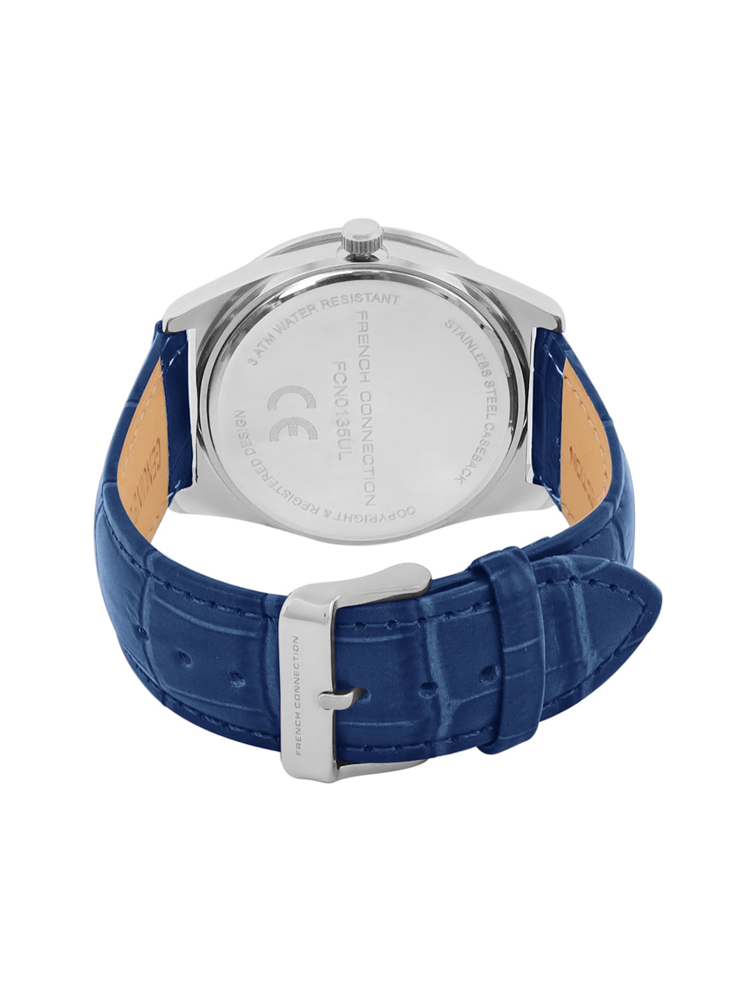 Men's Blue Metal Round Analogue Watch