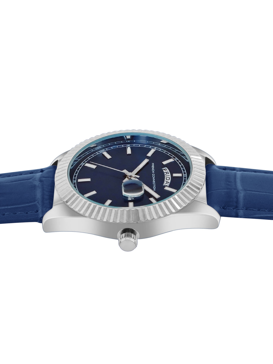 Men's Blue Metal Round Analogue Watch