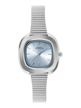 Women's Silver Metal Square Analogue Watch