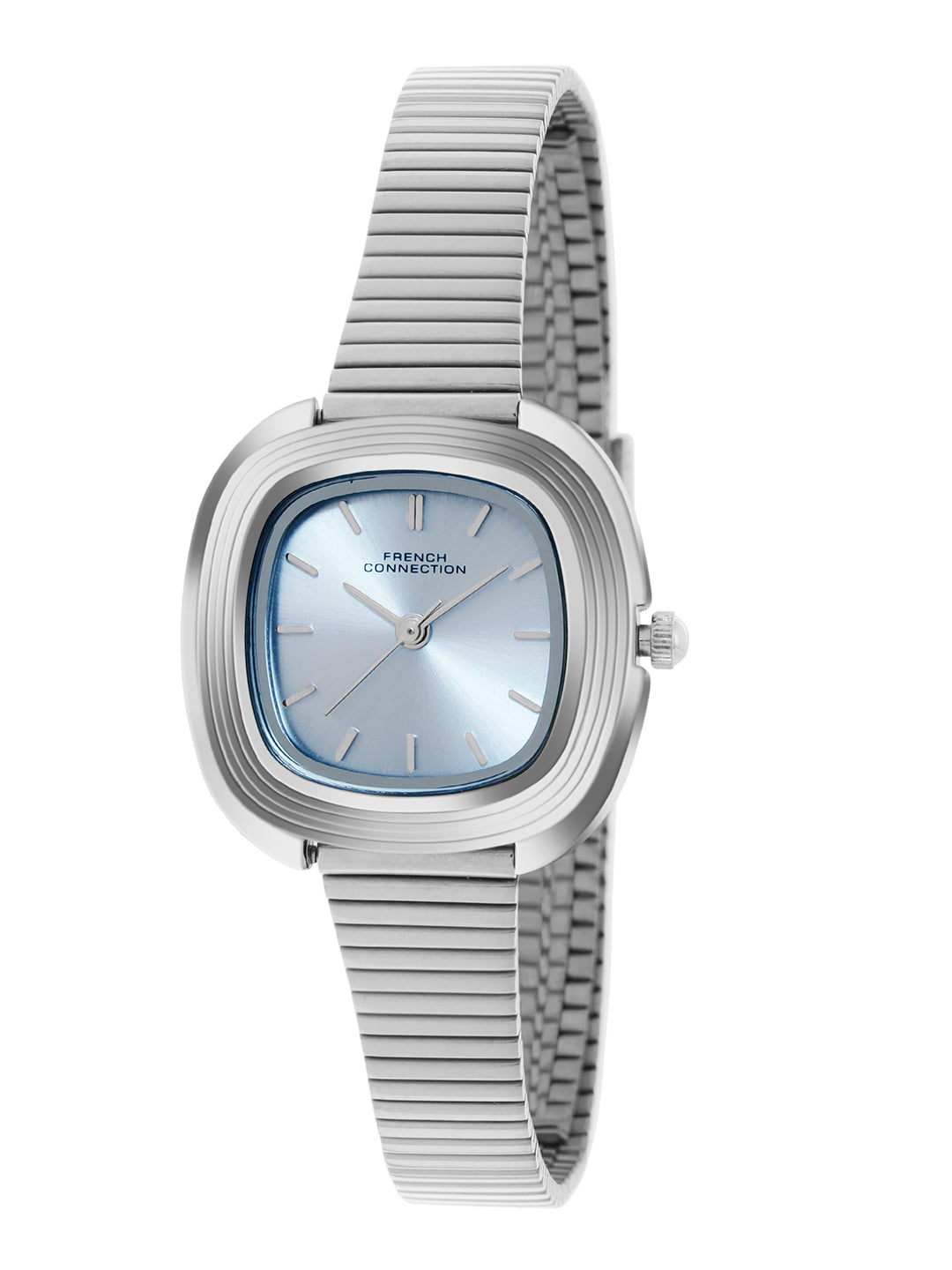 Women's Silver Metal Square Analogue Watch
