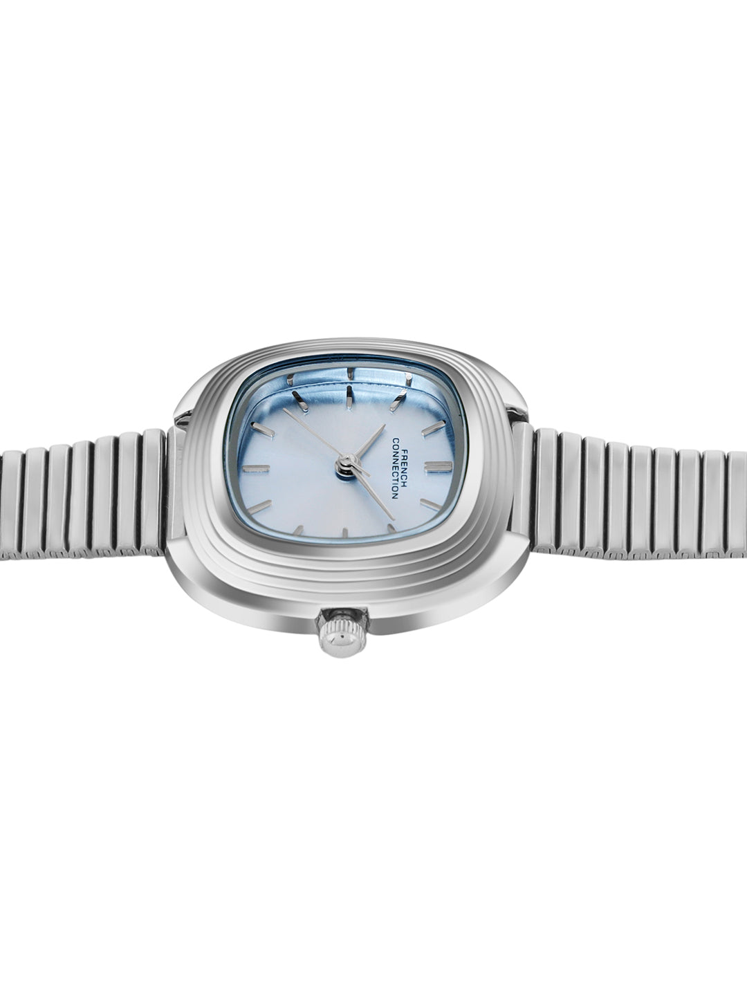 Women's Silver Metal Square Analogue Watch
