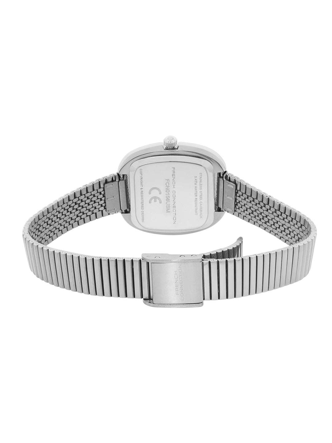 Women's Silver Metal Square Analogue Watch