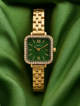 Women's Gold Metal Square Analogue Watch