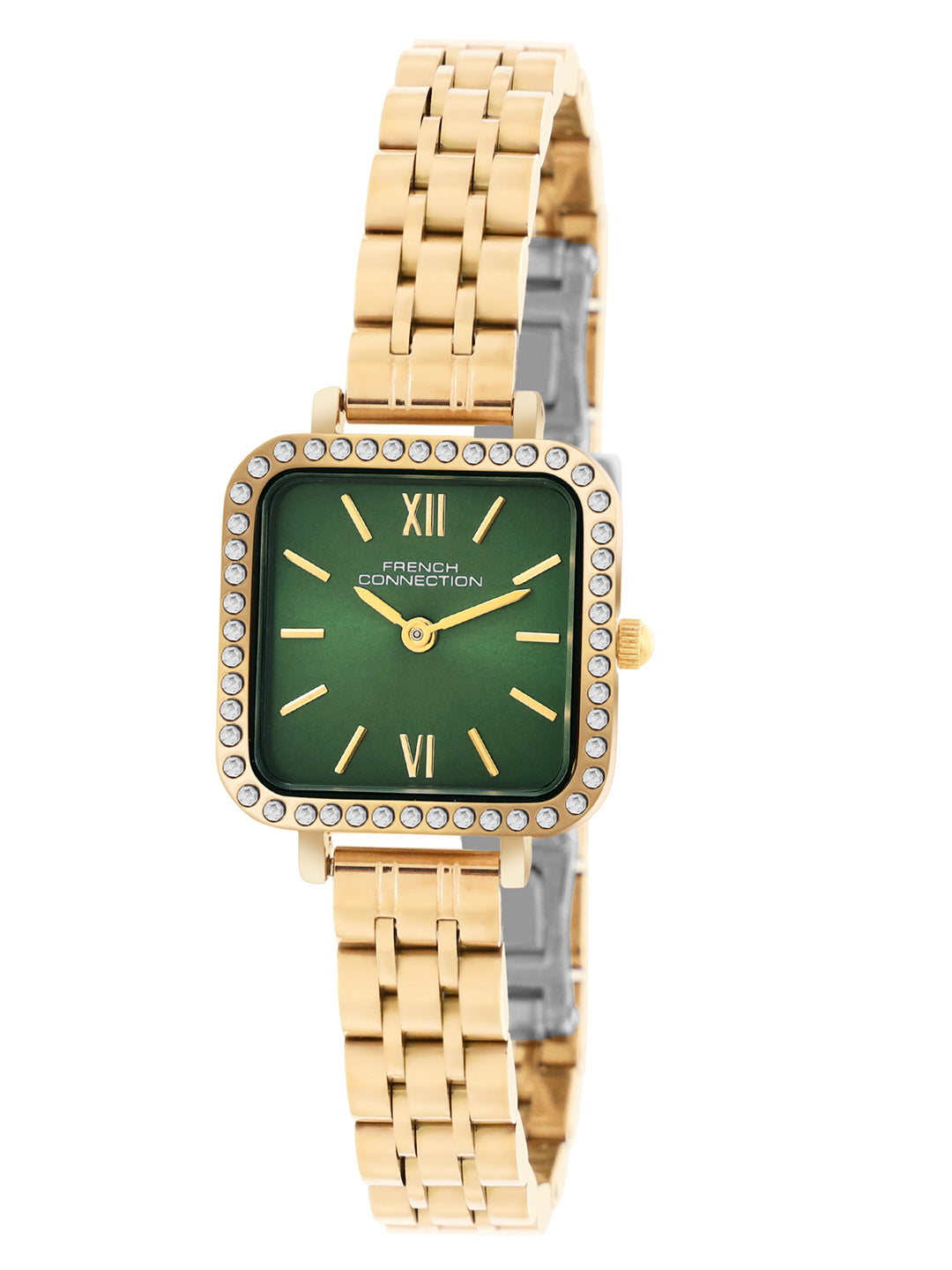 Women's Gold Metal Square Analogue Watch