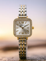 Women's Gold Metal Square Analogue Watch