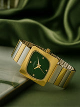 Women's Gold Metal Square Analogue Watch