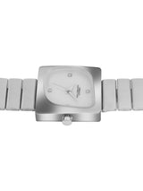 Women's Silver Metal Square Analogue Watch