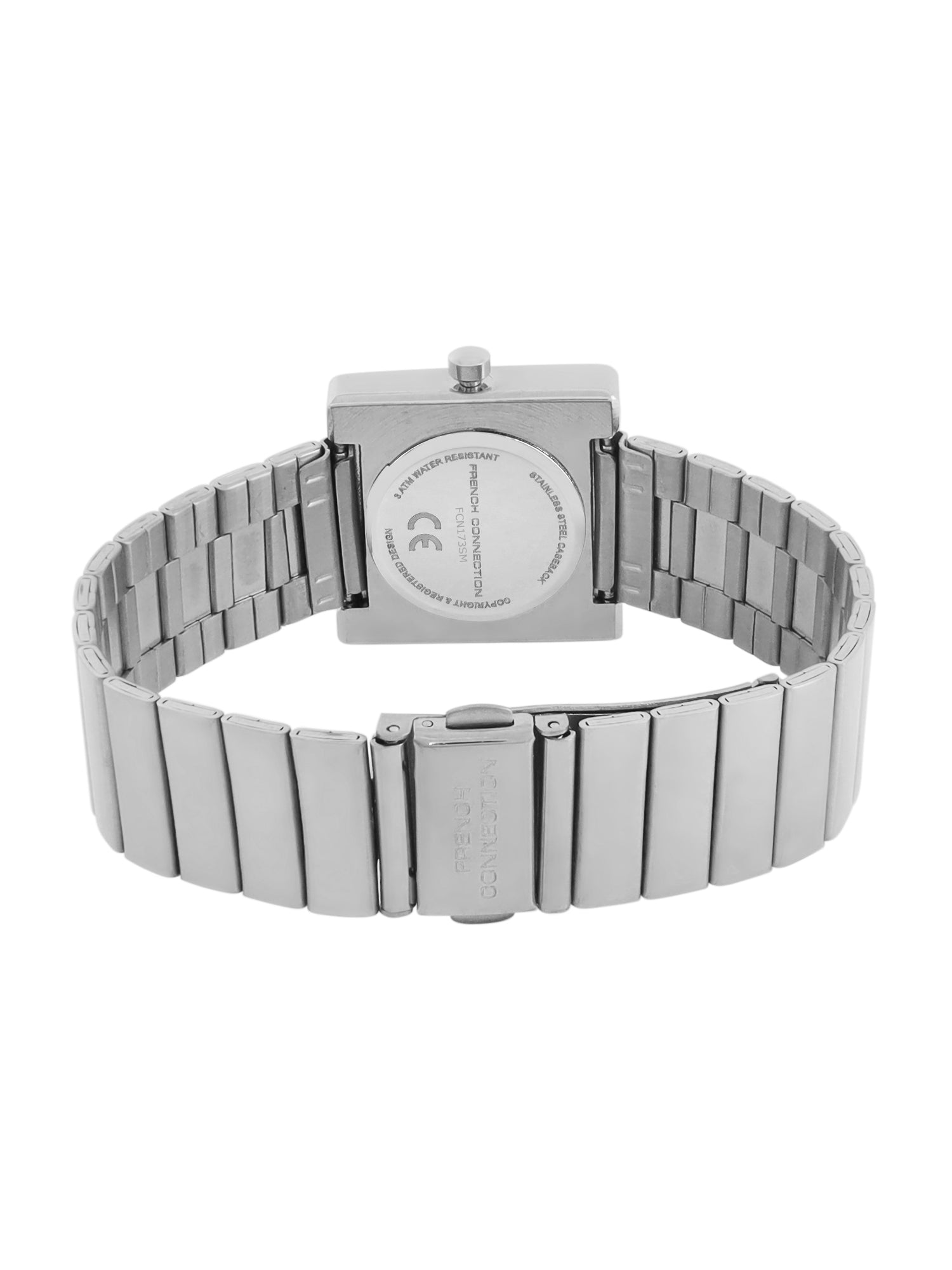 Women's Silver Metal Square Analogue Watch