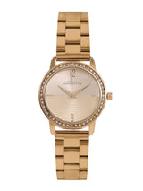 Women's Gold Casual Round Analogue Watch-FCN054C