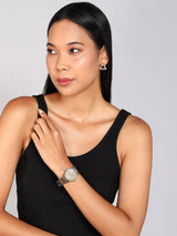 Women's Gold Casual Round Analogue Watch-FCN054C