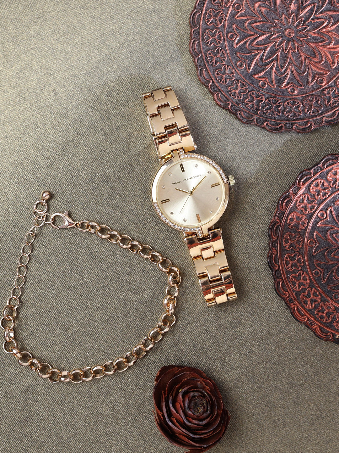 Women's gold Casual Analogue Watch-FCW04GM
