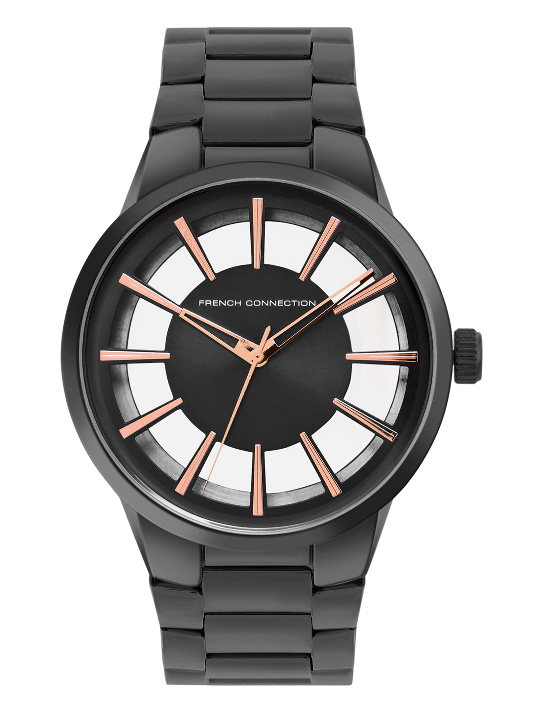 Men's Black Casual Round Analogue Watch-FCW16BM