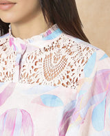 Women's Pink Half Sleeves Top