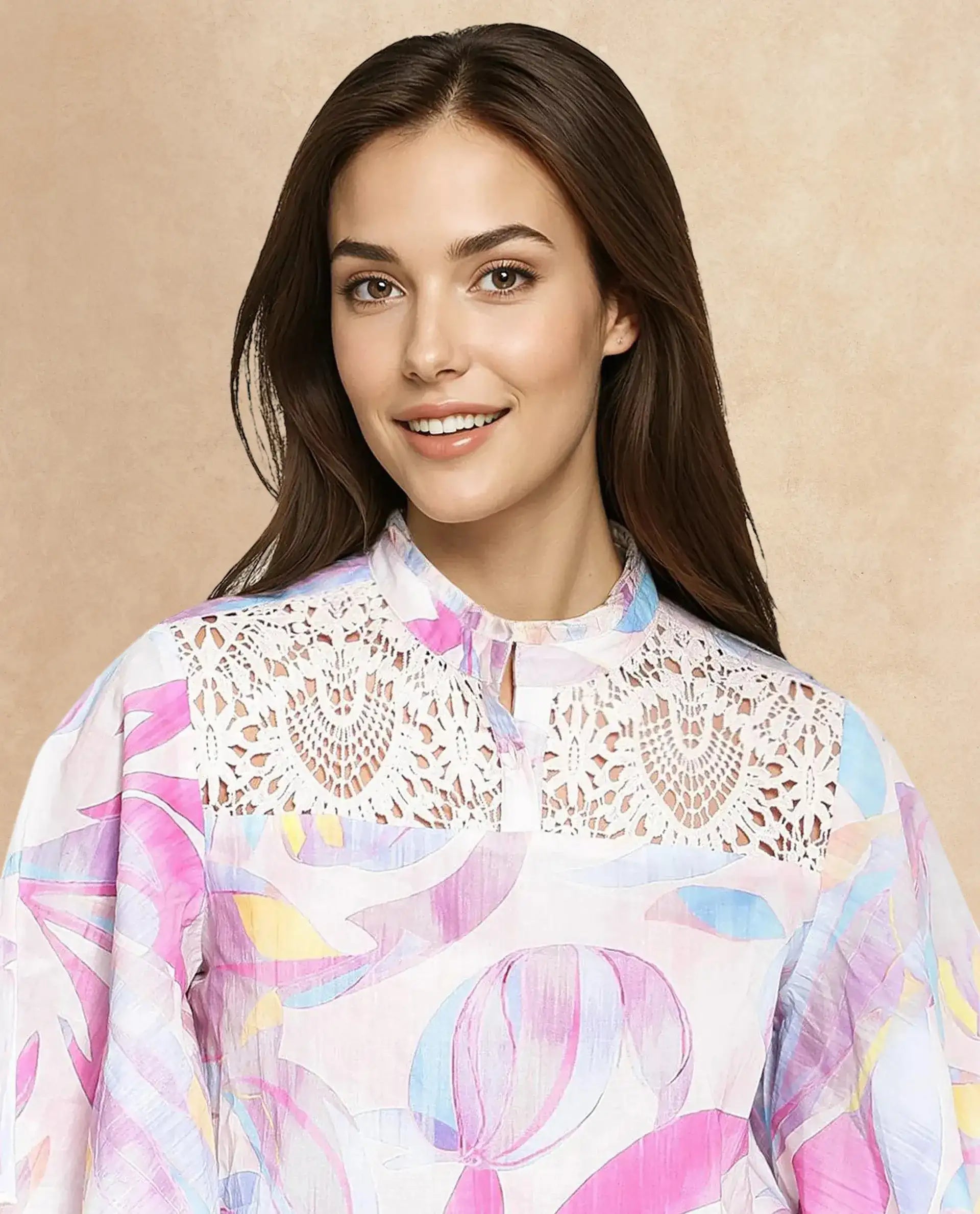Women's Pink Half Sleeves Top