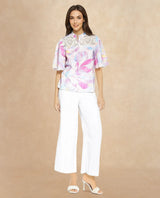 Women's Pink Half Sleeves Top