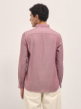 Men's Red Casual Slim Fit Solid Full Sleeves Shirt