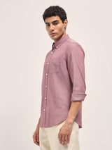 Men's Red Casual Slim Fit Solid Full Sleeves Shirt