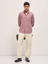 Men's Red Casual Slim Fit Solid Full Sleeves Shirt