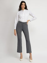 Women's White Casual Solid Regular Fit Full Sleeves Shirt