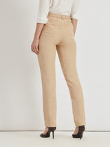 Women's Beige Work Solid Skinny Fit Non-Stretchable Trouser