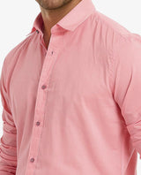 Men's Pink Formal Regular Fit Solid Full Sleeves Shirt