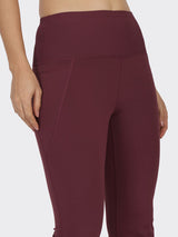 Women's Red Solid Sports High Rise Trouser