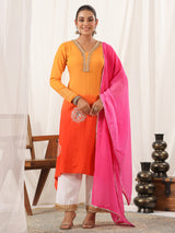 Women's Multicolor Festive Ombre Full Sleeves Kurta Sets