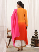 Women's Multicolor Festive Ombre Full Sleeves Kurta Sets