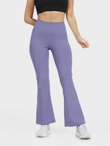 Women's Purple Solid Sports High Rise Trouser - Tall