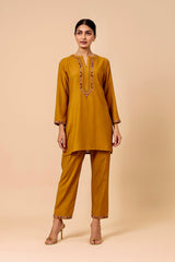 Women's Yellow Casual Regular Fit Kurta Set