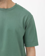 Men's Green Casual Oversized Fit Solid Half Sleeves Tshirt