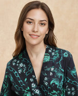 Women's Black Casual Three Quarter Sleeves Top