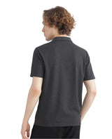 Men's Black Casual Regular Fit Solid Half Sleeves Polo Tshirt