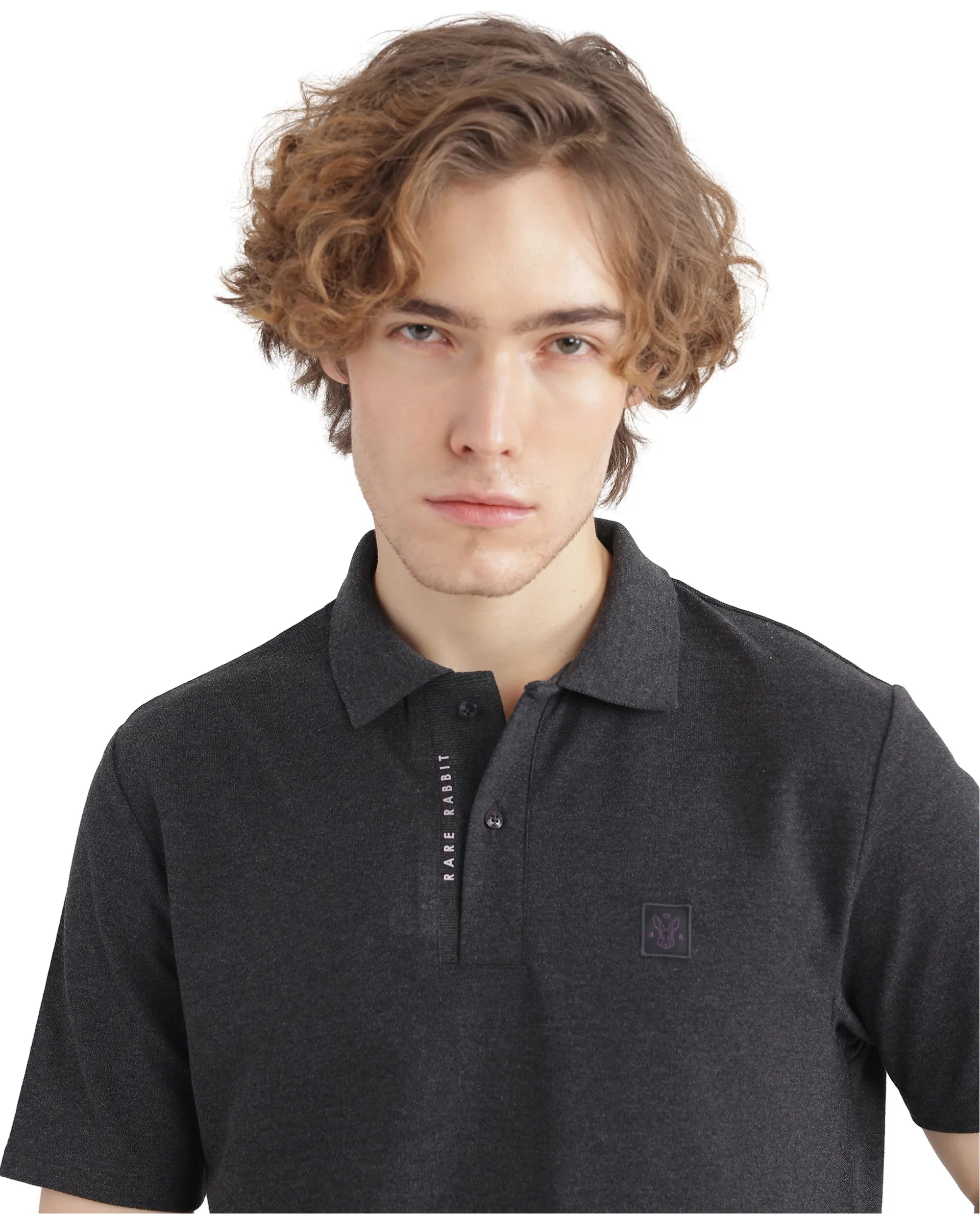 Men's Black Casual Regular Fit Solid Half Sleeves Polo Tshirt
