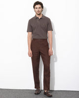 Men's Brown Casual Regular Fit Solid Half Sleeves Polo Tshirt
