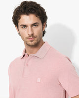Men's Pink Casual Regular Fit Solid Half Sleeves Polo Tshirt
