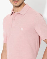 Men's Pink Casual Regular Fit Solid Half Sleeves Polo Tshirt