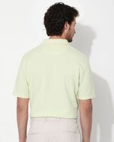 Men's Yellow Casual Regular Fit Solid Half Sleeves Polo Tshirt