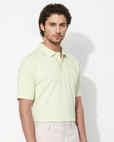 Men's Yellow Casual Regular Fit Solid Half Sleeves Polo Tshirt