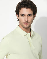 Men's Yellow Casual Regular Fit Solid Half Sleeves Polo Tshirt