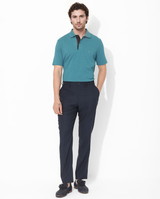 Men's Blue Casual Regular Fit Solid Half Sleeves Polo Tshirt